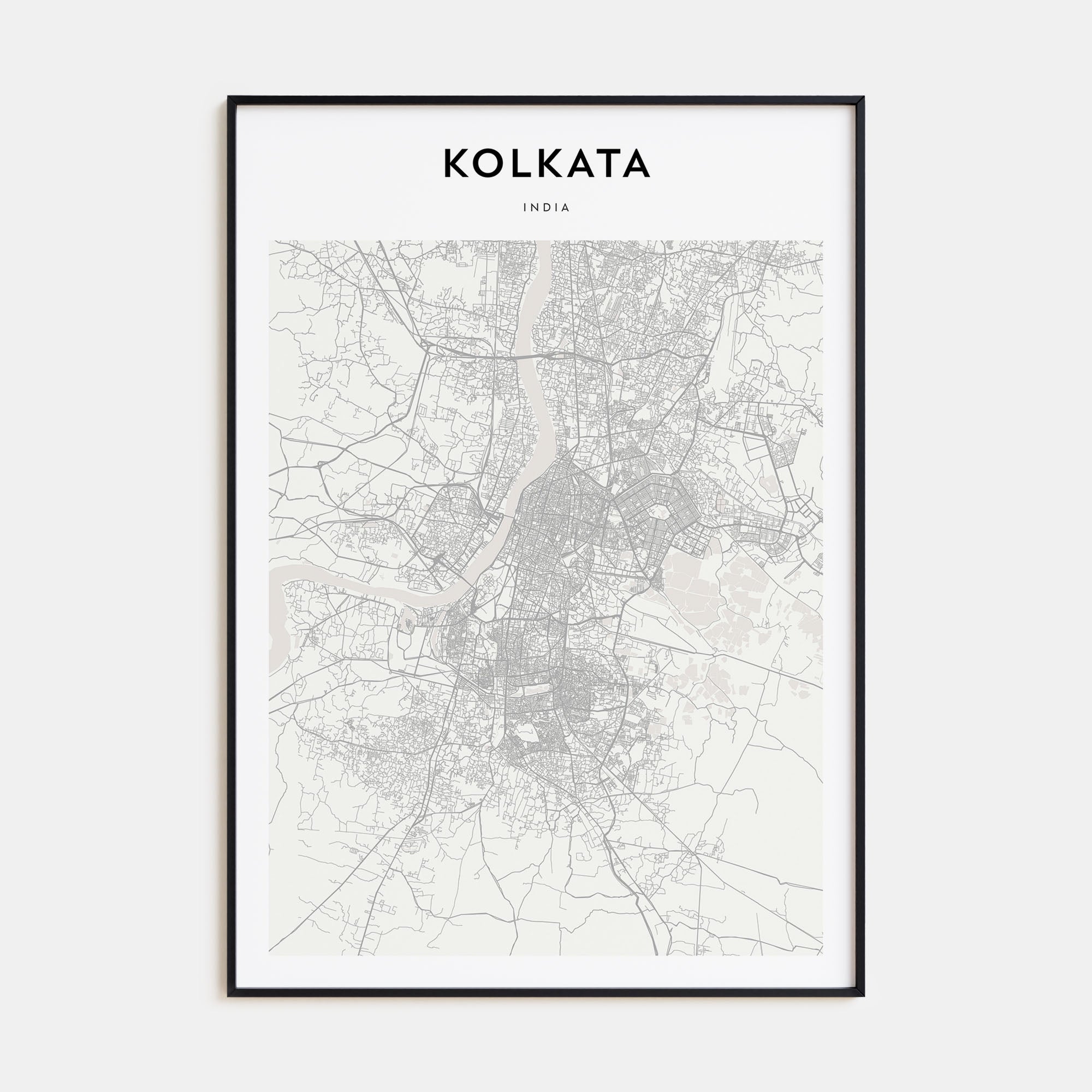 Kolkata Map Portrait Poster
