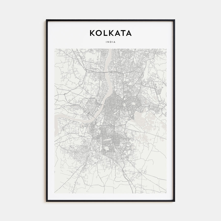 Kolkata Map Portrait Poster