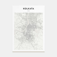Kolkata Map Portrait Poster