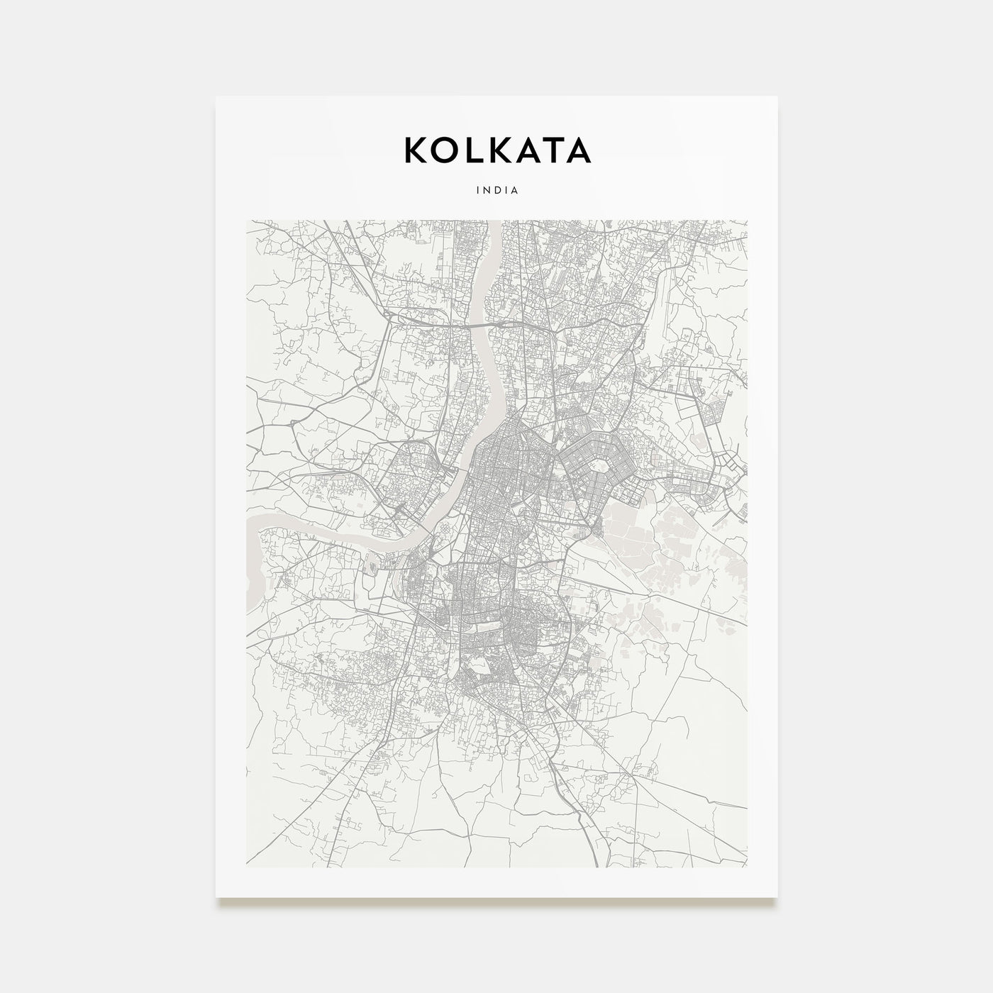 Kolkata Map Portrait Poster