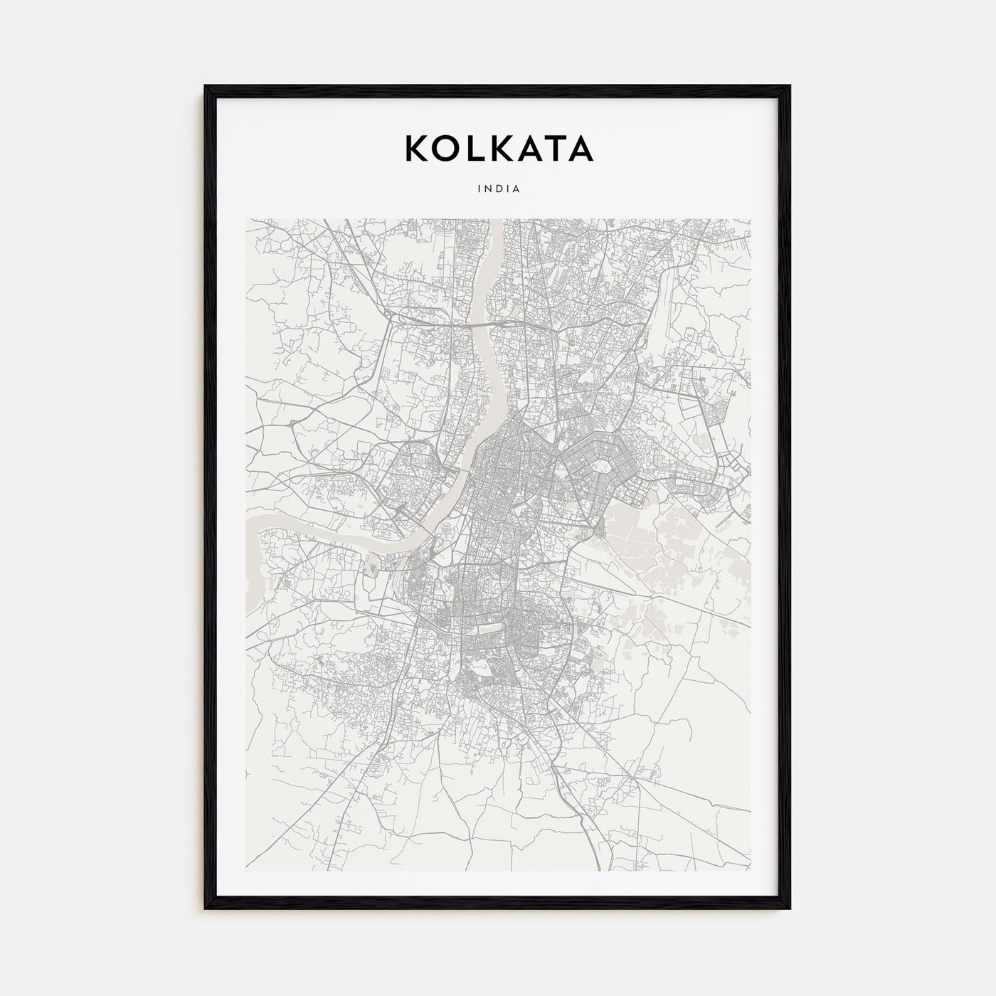 Kolkata Map Portrait Poster