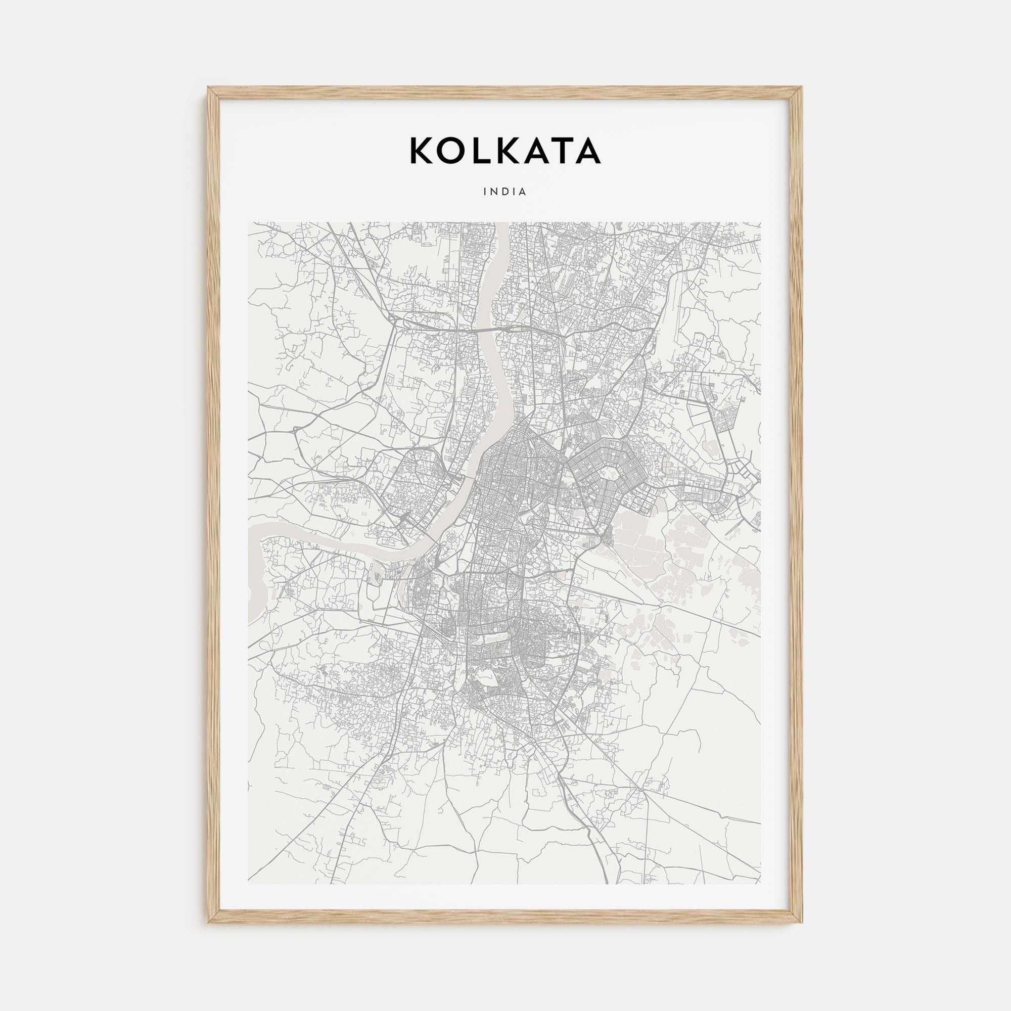 Kolkata Map Portrait Poster