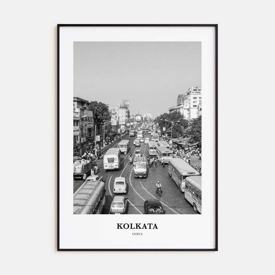 Kolkata Portrait B&W Poster
