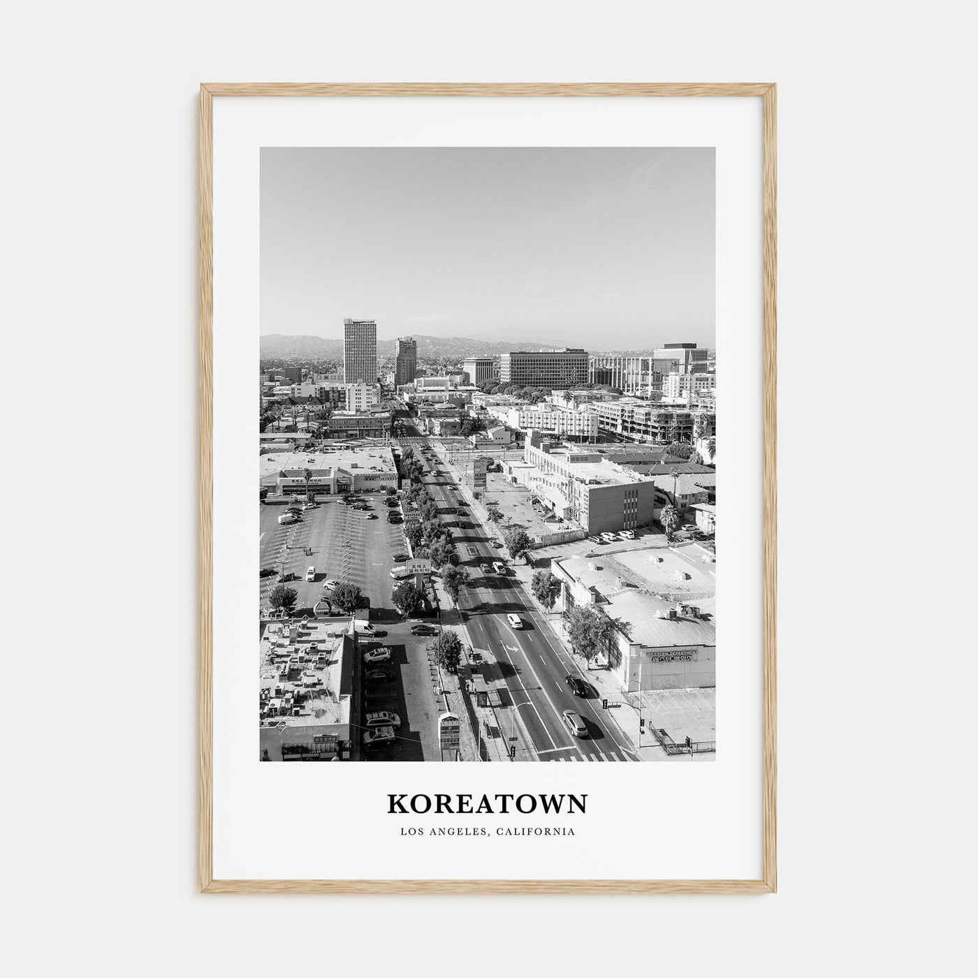 Koreatown, Los Angeles Portrait B&W Poster