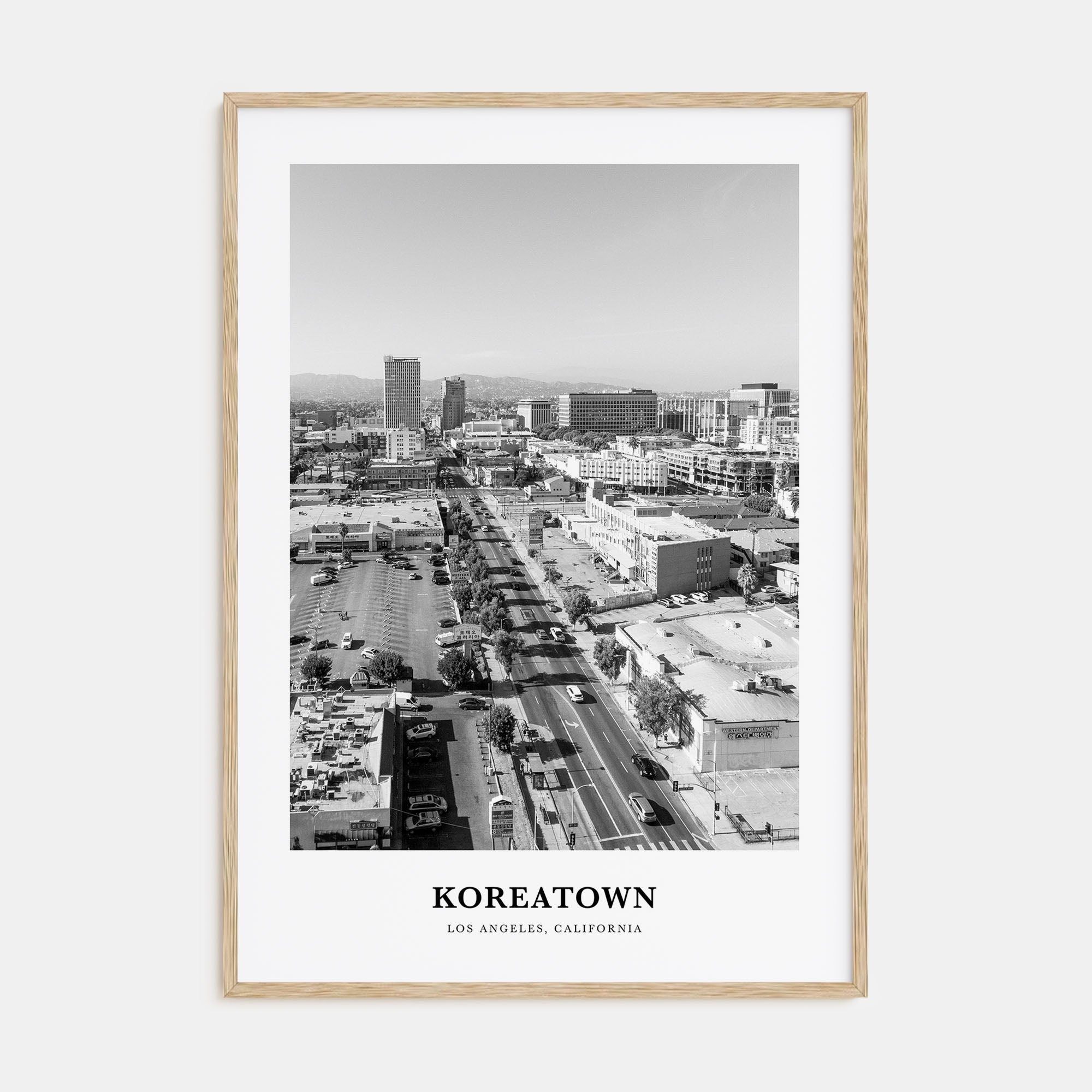 Koreatown, Los Angeles Portrait B&W Poster