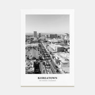 Koreatown, Los Angeles Portrait B&W Poster