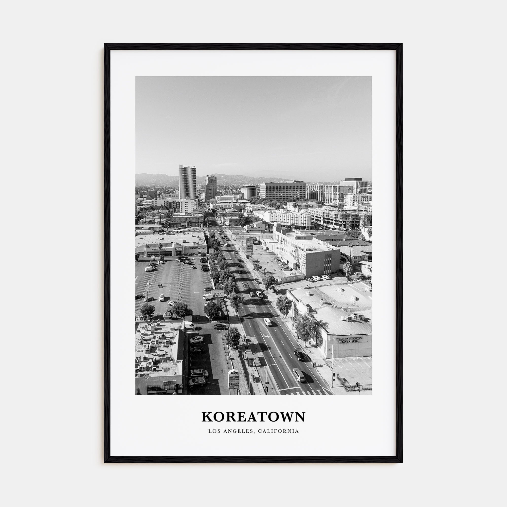 Koreatown, Los Angeles Portrait B&W Poster
