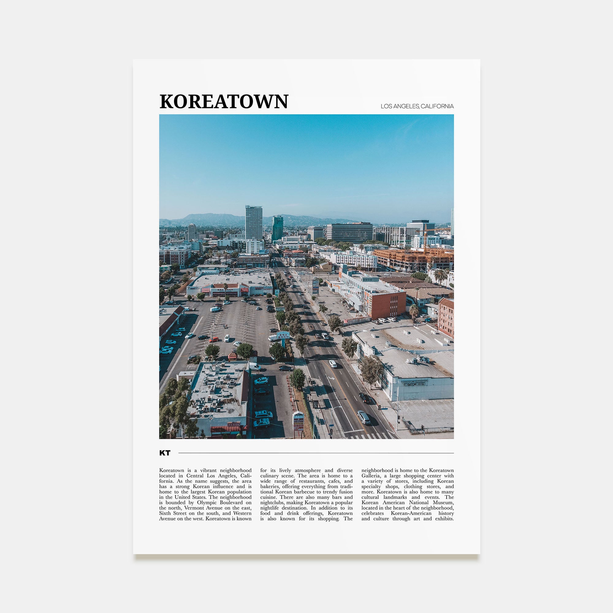 Koreatown, Los Angeles Travel Color Poster