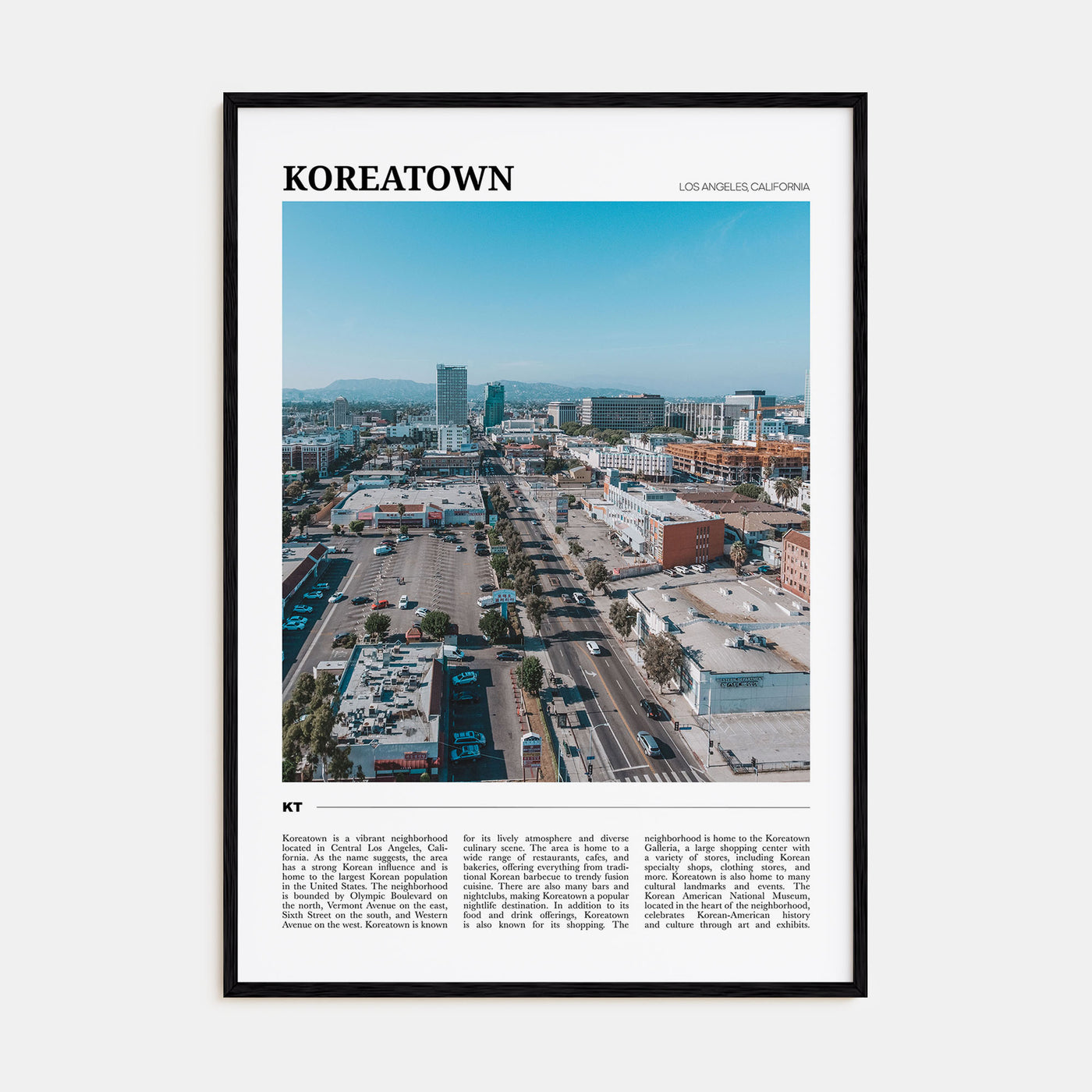 Koreatown, Los Angeles Travel Color Poster