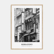 Koreatown, New York Portrait B&W Poster