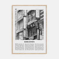 Koreatown, New York Travel B&W Poster