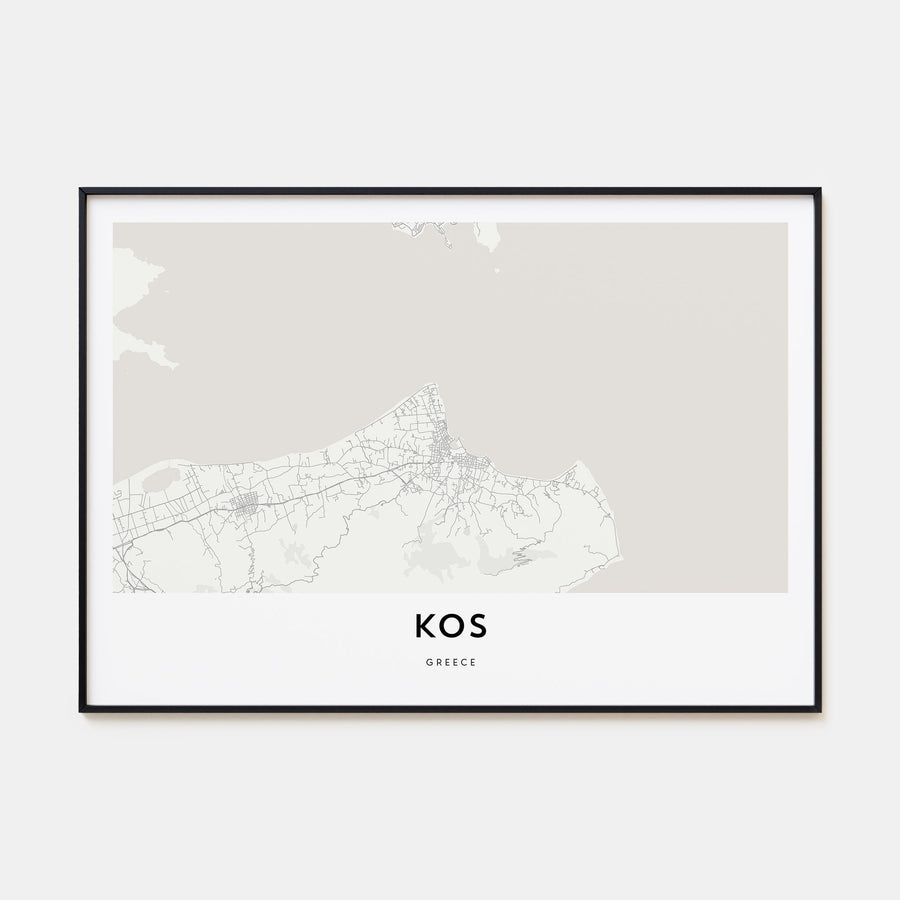 Kos Map Landscape Poster