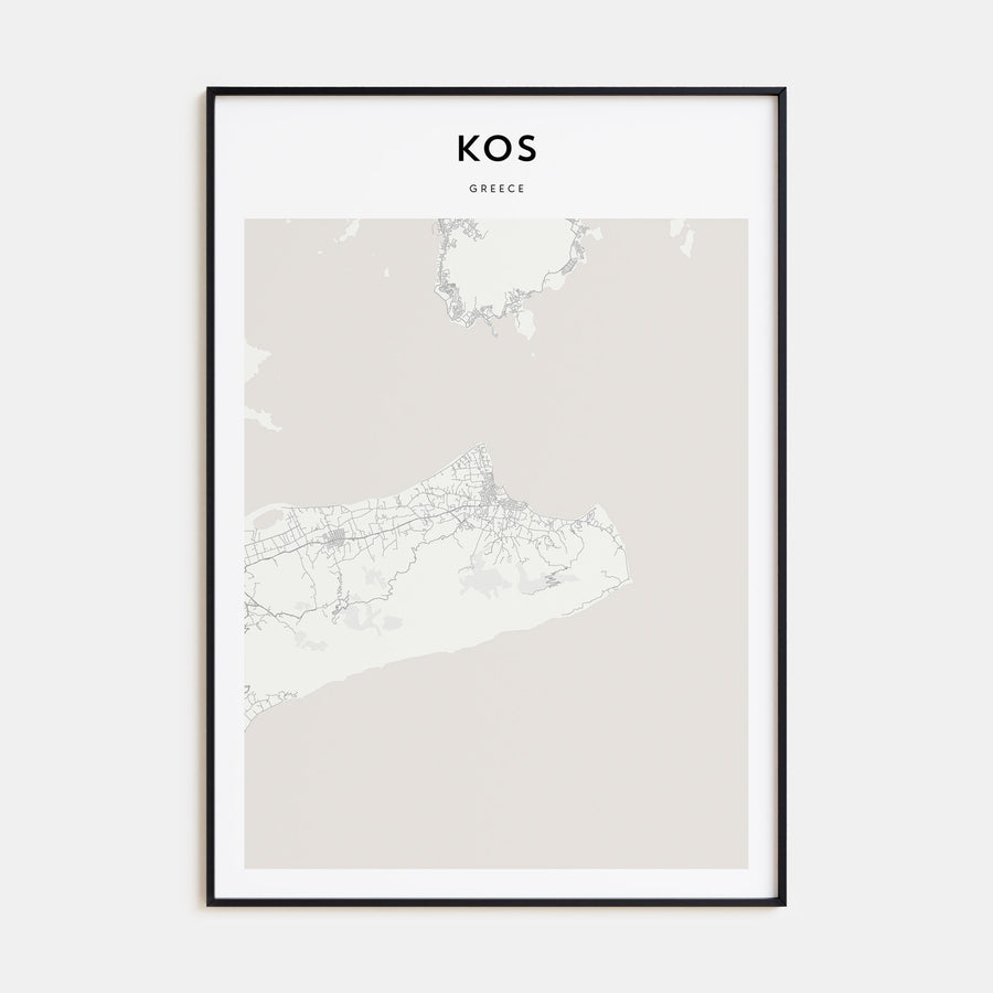 Kos Map Portrait Poster