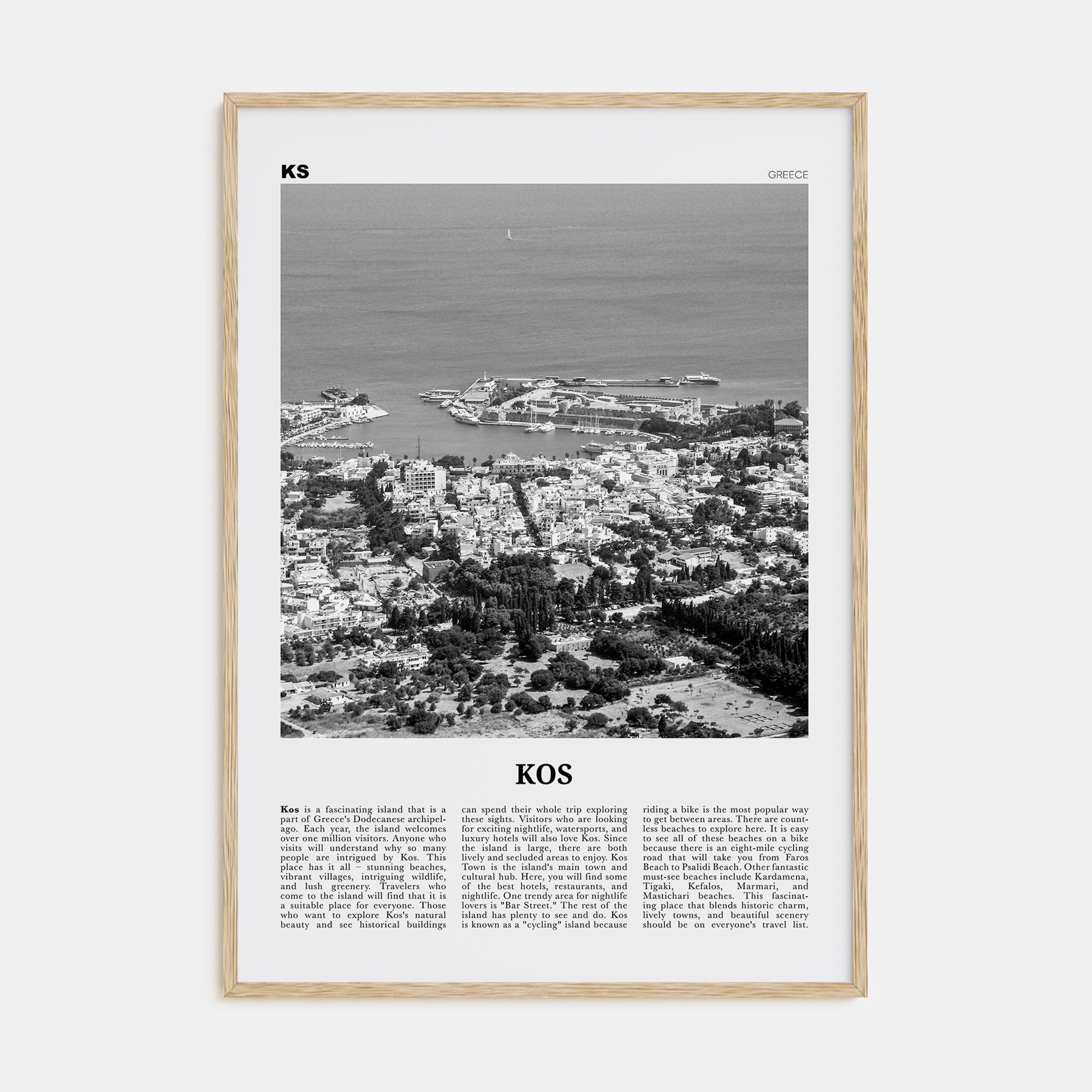 Kos Travel B&W Poster