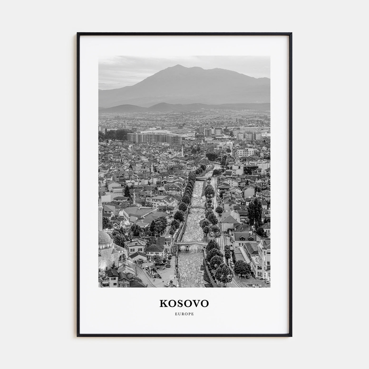 Kosovo Portrait B&W Poster