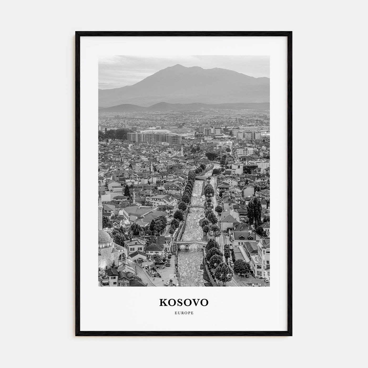 Kosovo Portrait B&W Poster