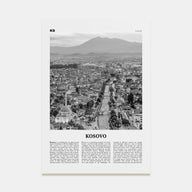 Kosovo Travel B&W Poster