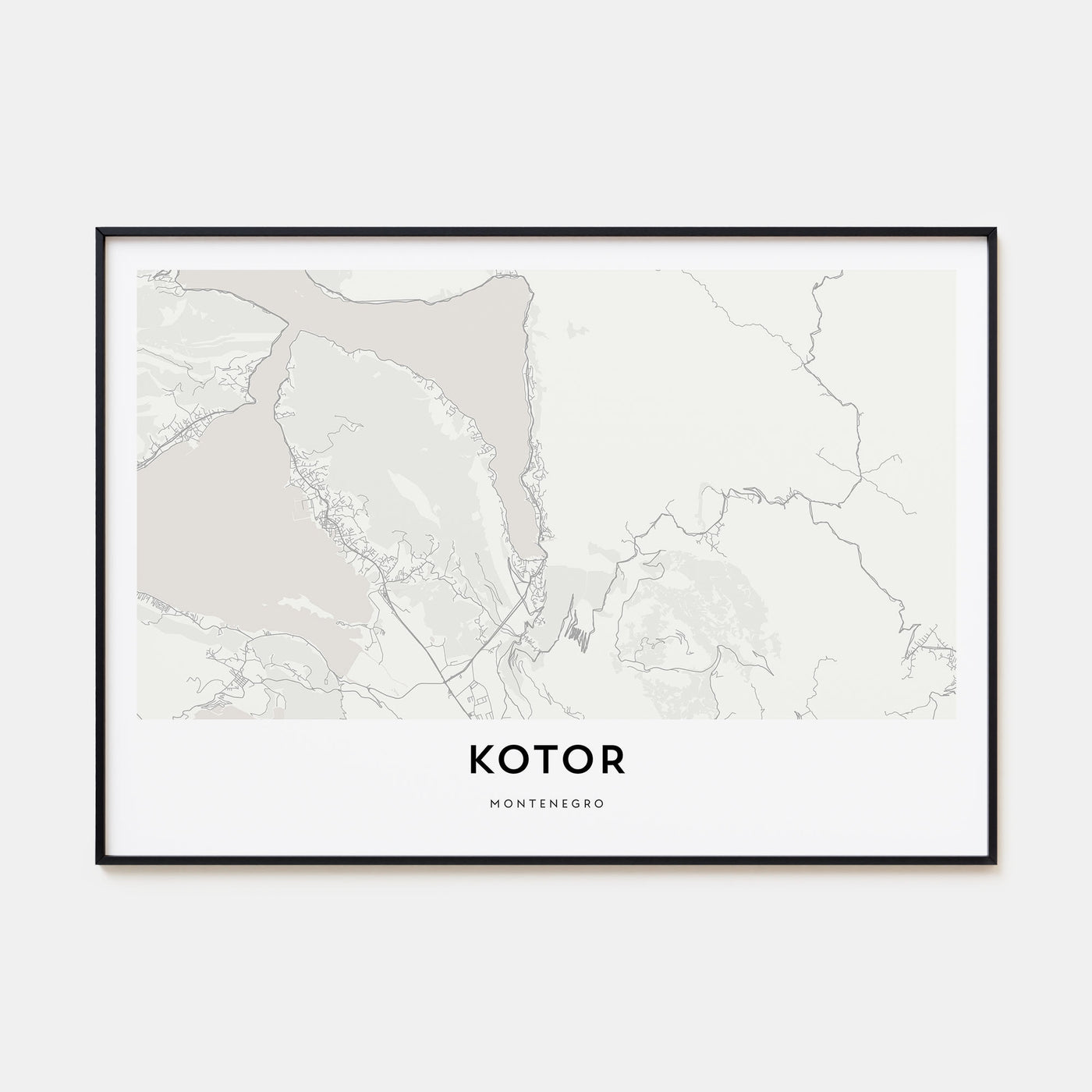 Kotor Map Landscape Poster