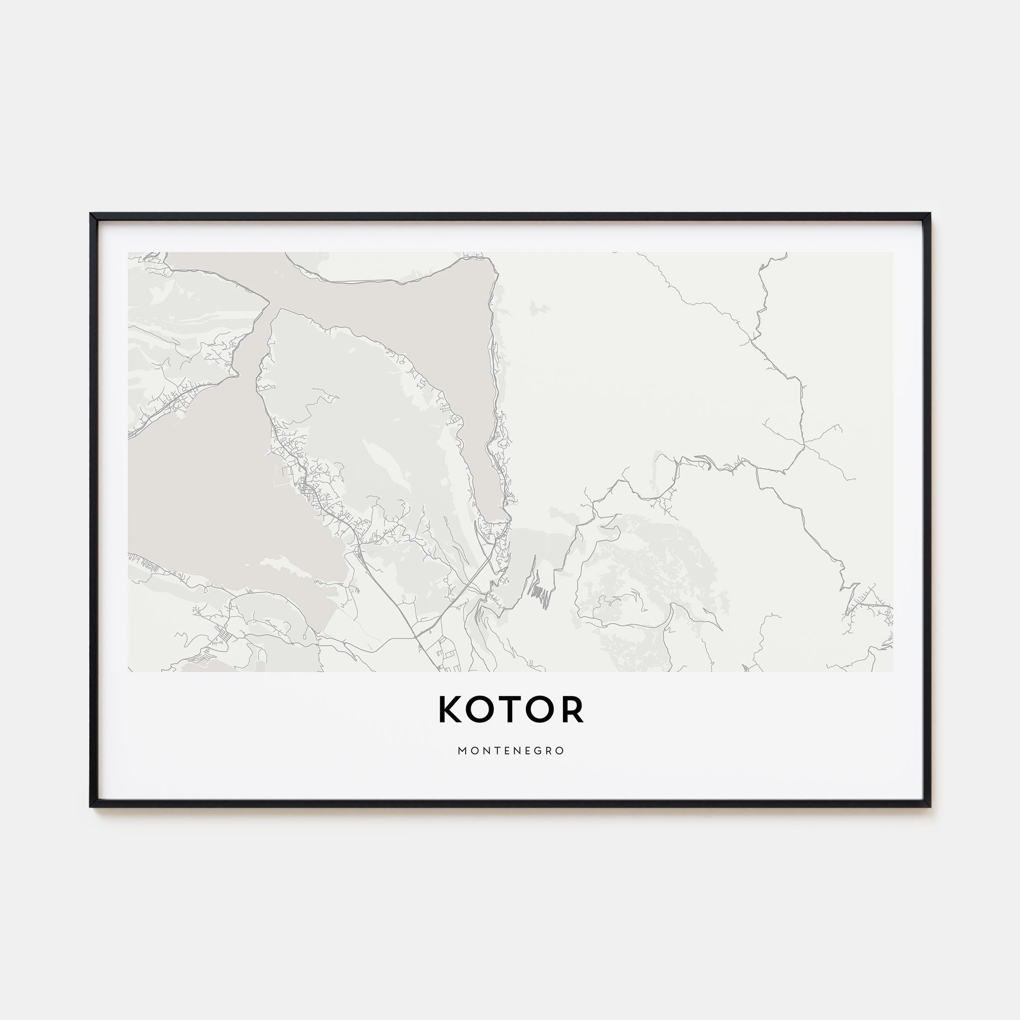 Kotor Map Landscape Poster