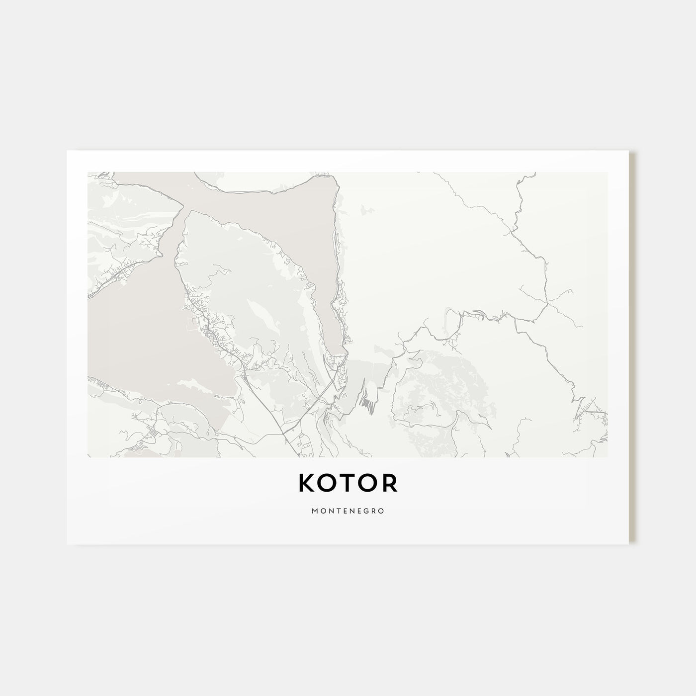 Kotor Map Landscape Poster