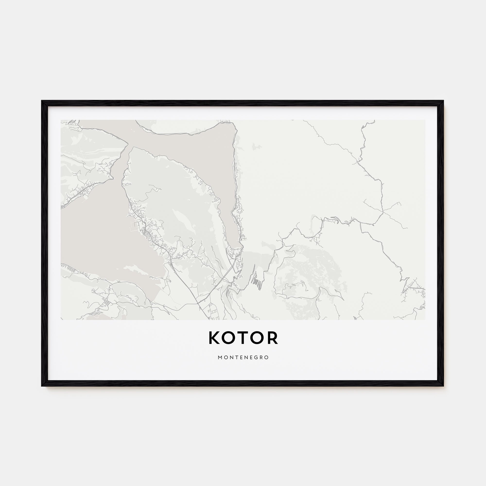 Kotor Map Landscape Poster