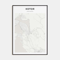 Kotor Map Portrait Poster
