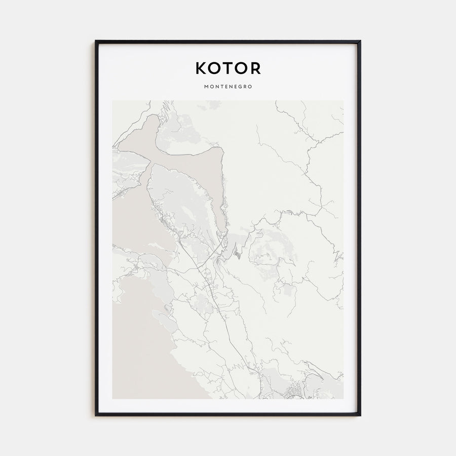 Kotor Map Portrait Poster