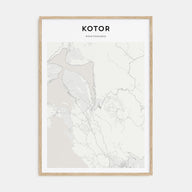 Kotor Map Portrait Poster