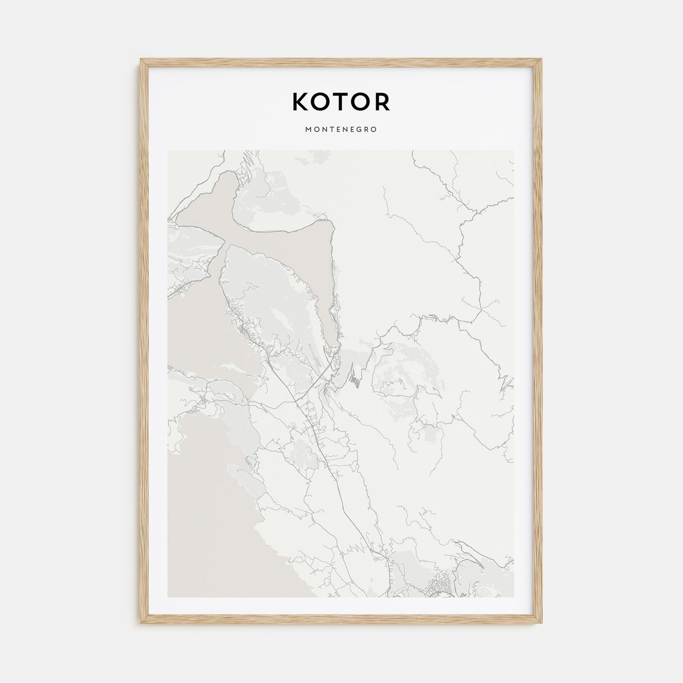 Kotor Map Portrait Poster