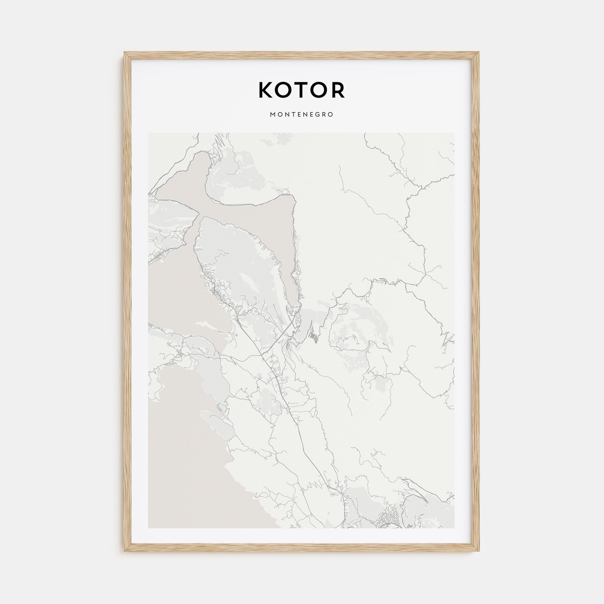 Kotor Map Portrait Poster