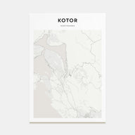 Kotor Map Portrait Poster