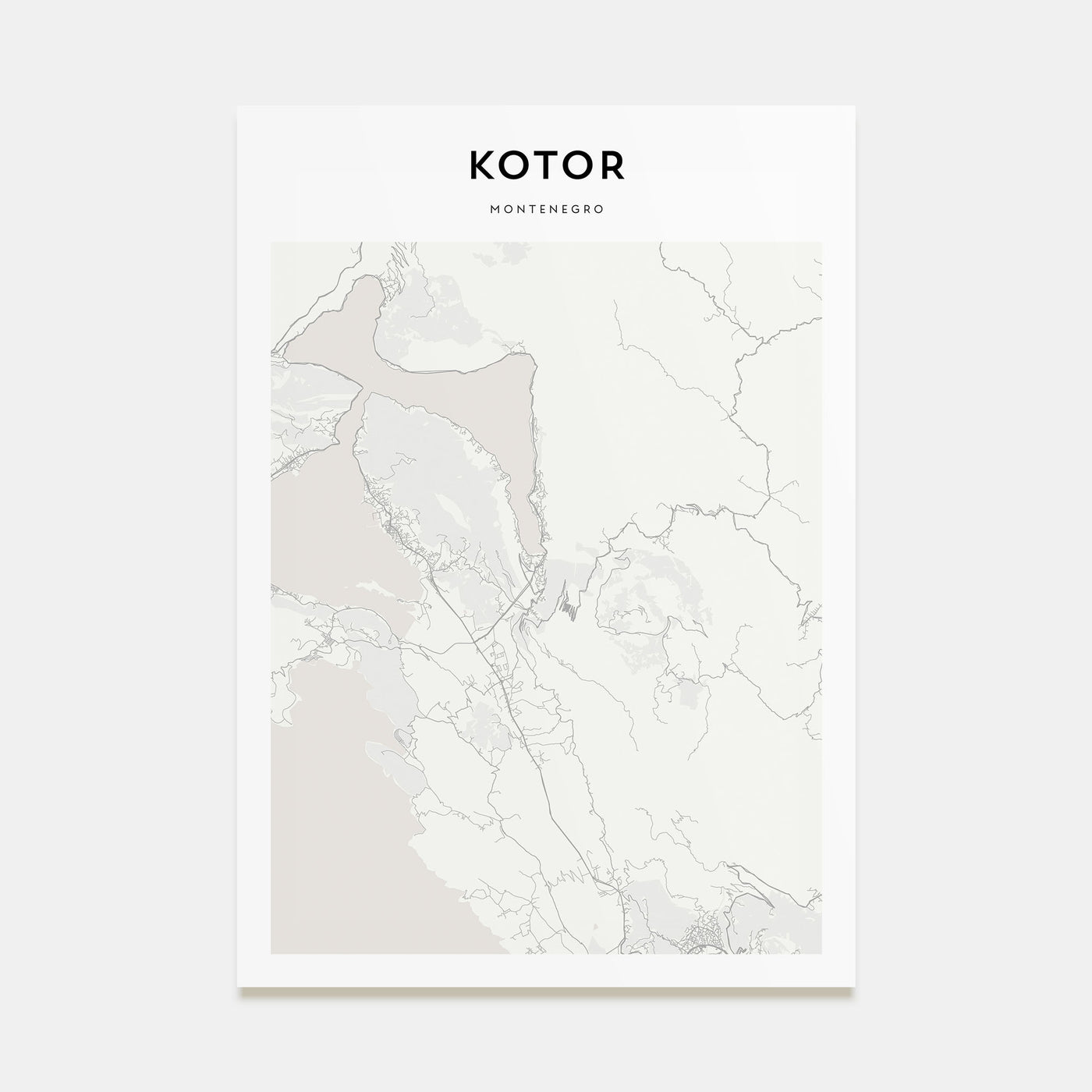 Kotor Map Portrait Poster