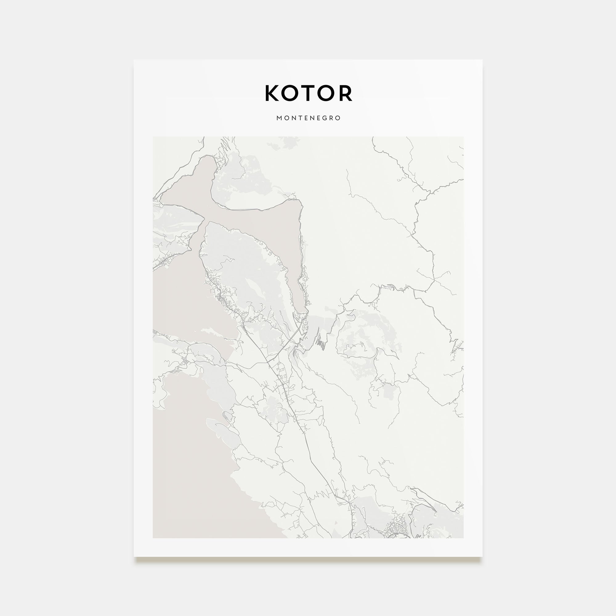 Kotor Map Portrait Poster