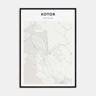 Kotor Map Portrait Poster