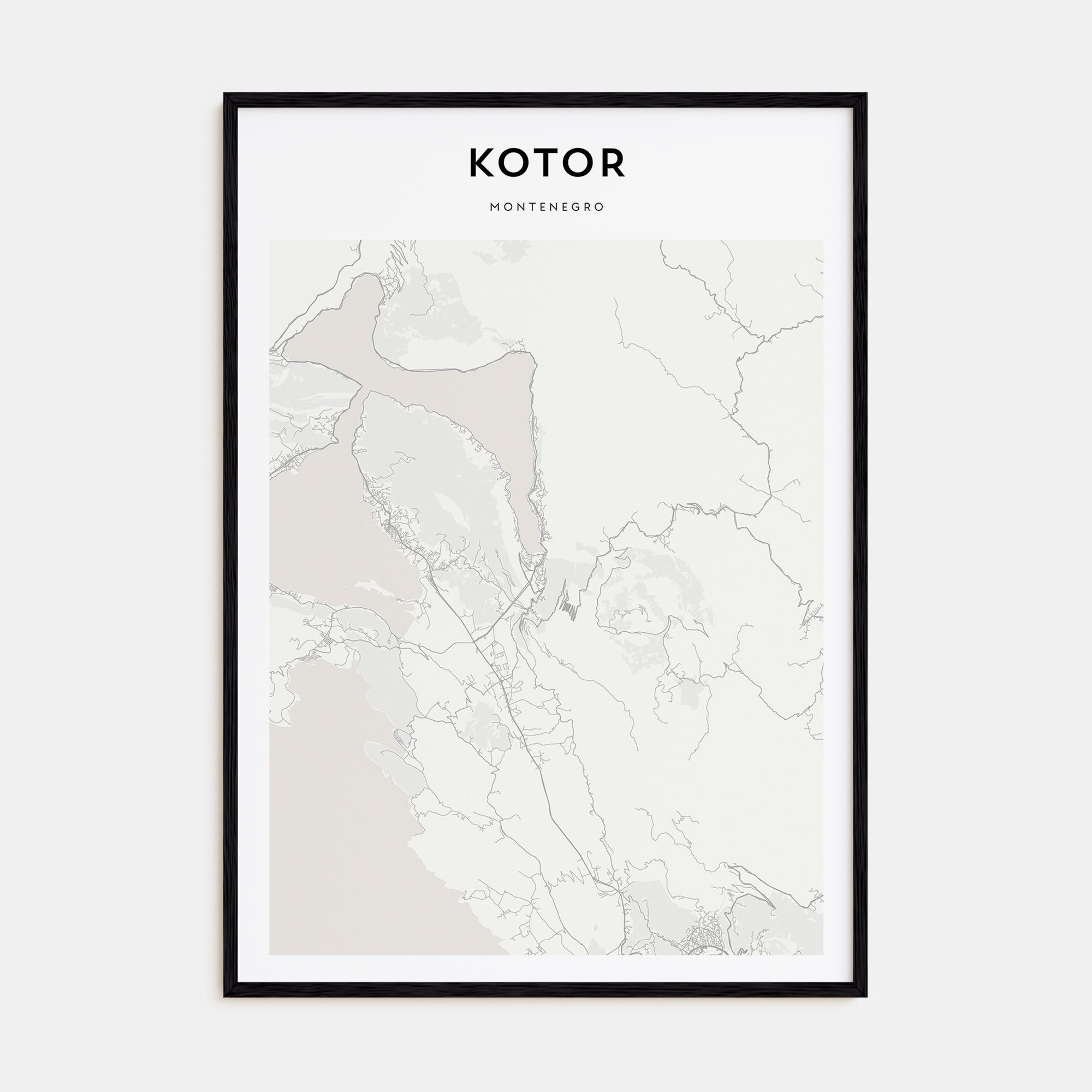 Kotor Map Portrait Poster