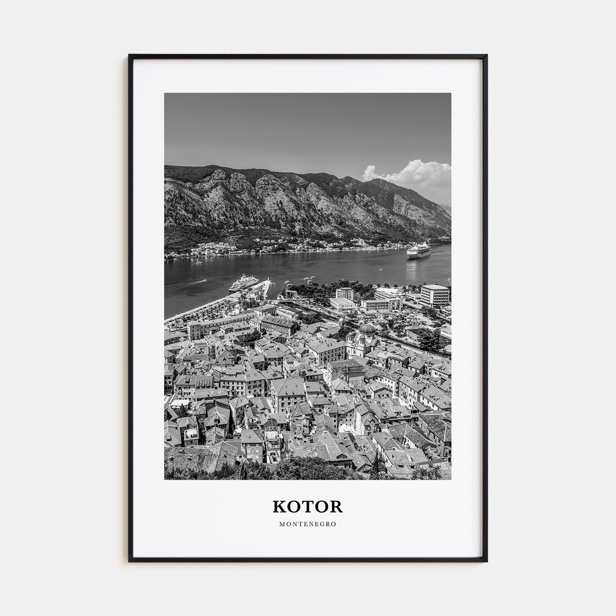 Kotor Portrait B&W Poster