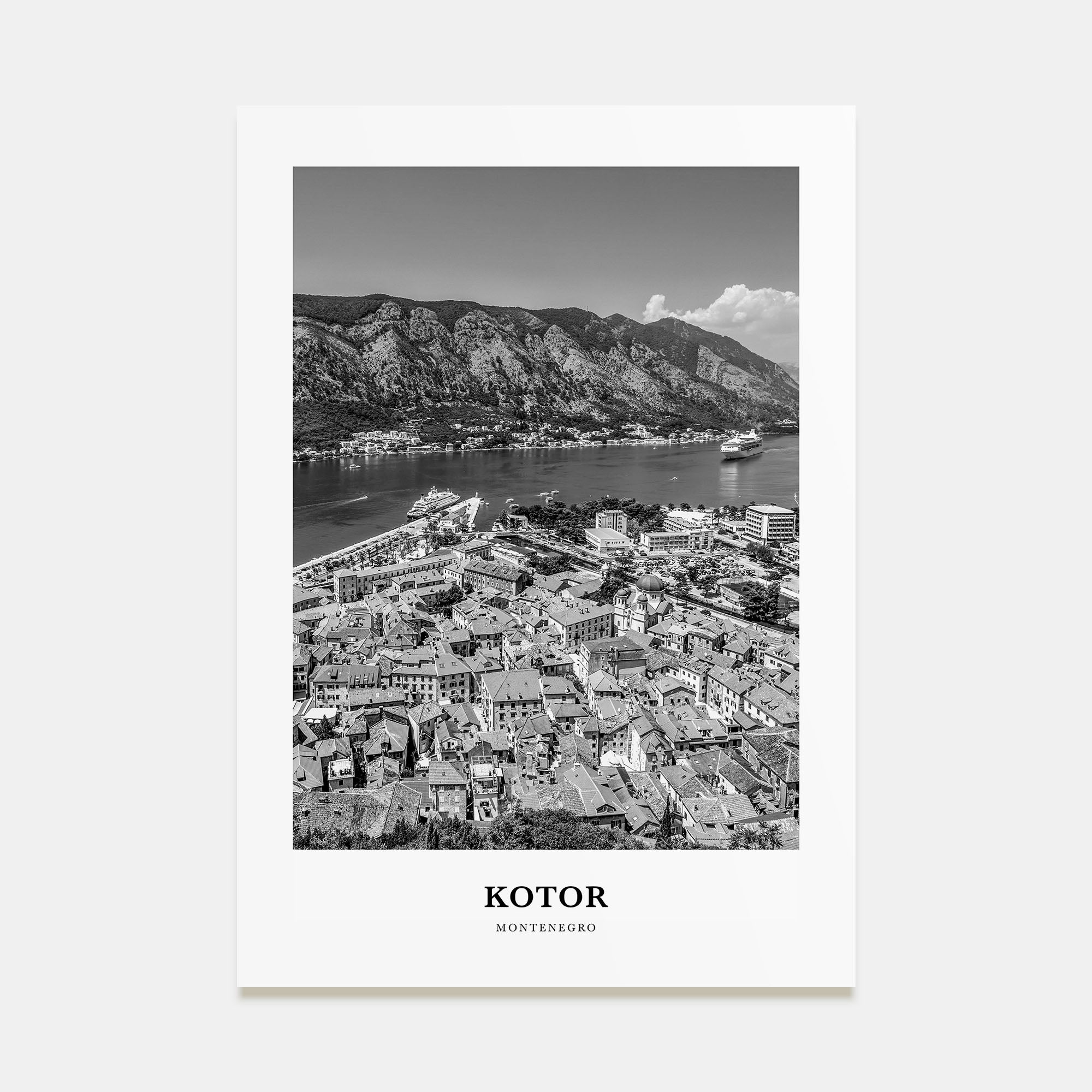 Kotor Portrait B&W Poster
