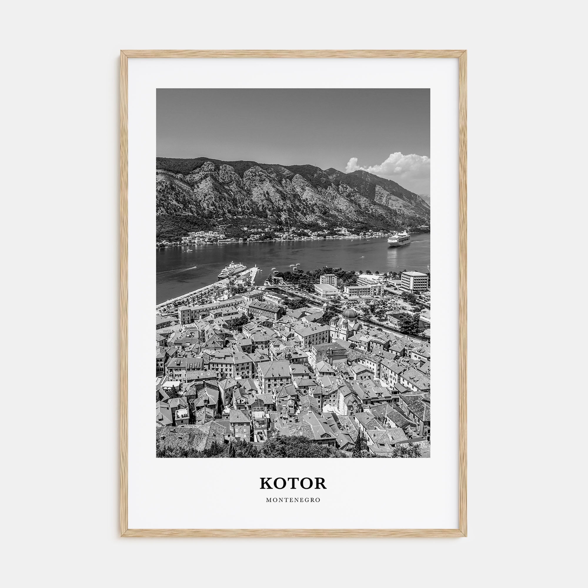 Kotor Portrait B&W Poster