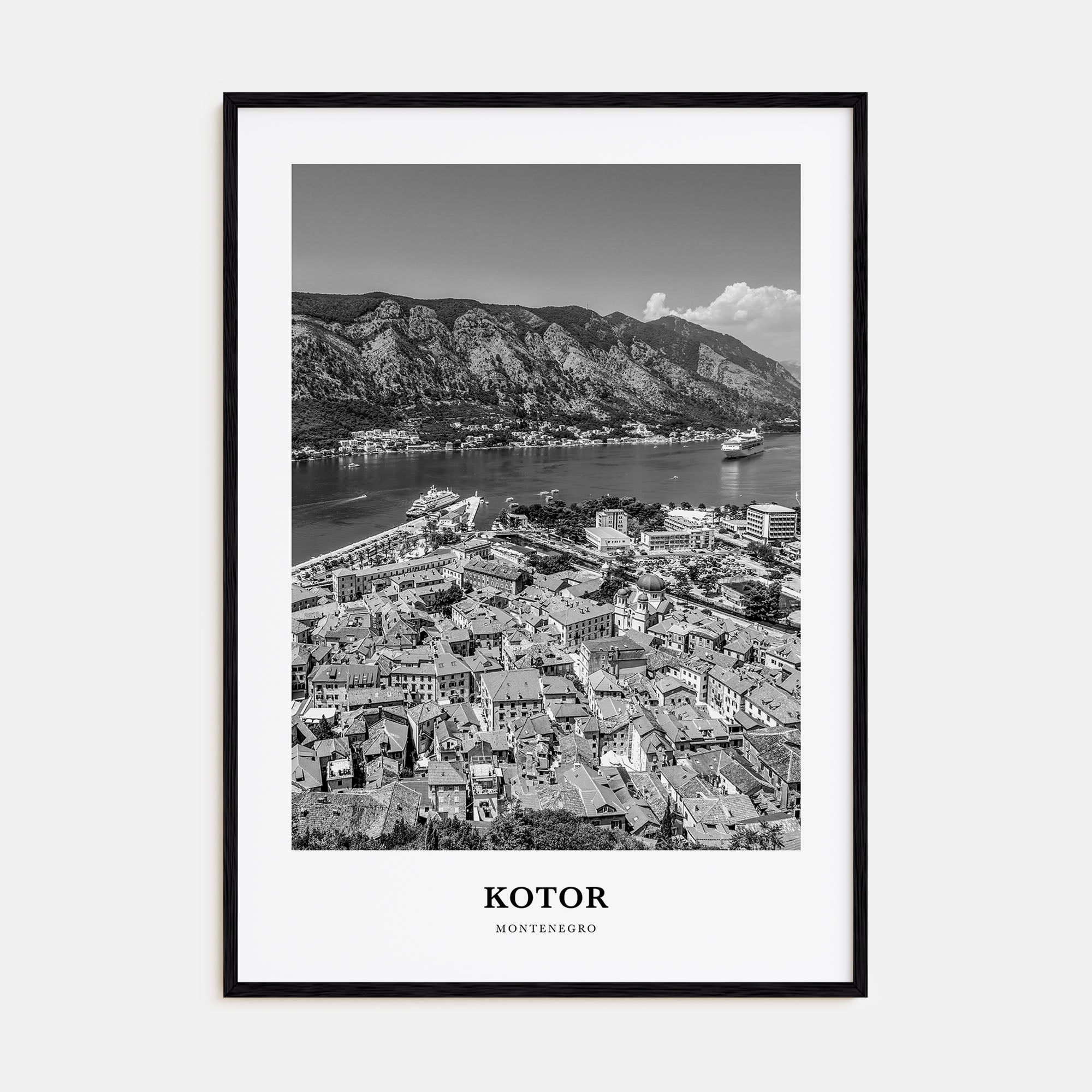 Kotor Portrait B&W Poster