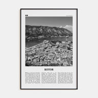 Kotor Travel B&W Poster