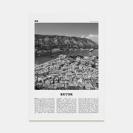 Kotor Travel B&W Poster