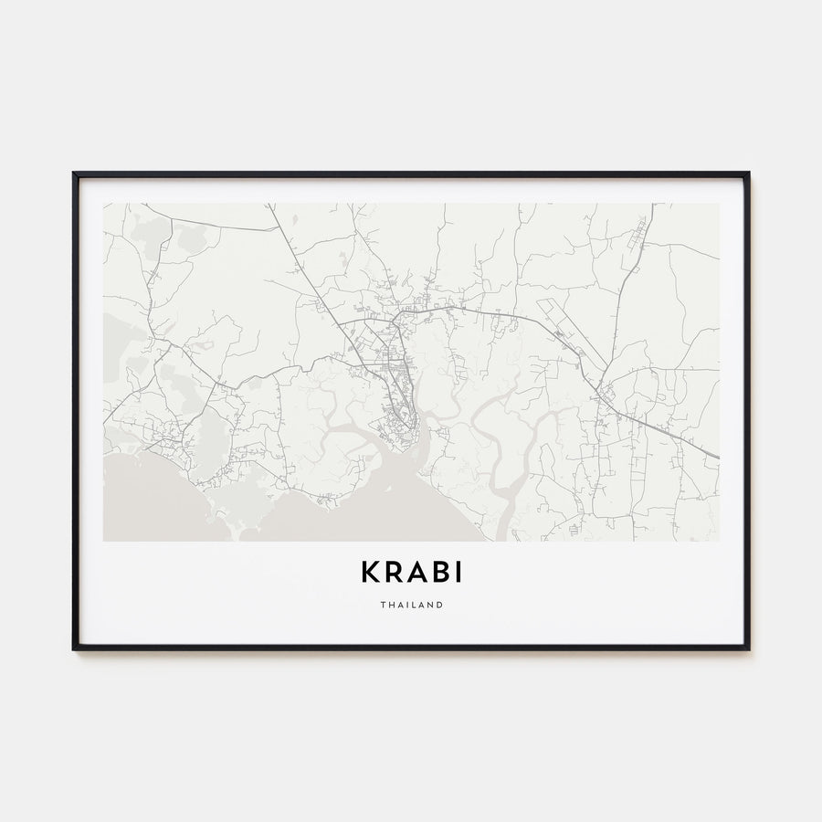 Krabi Map Landscape Poster