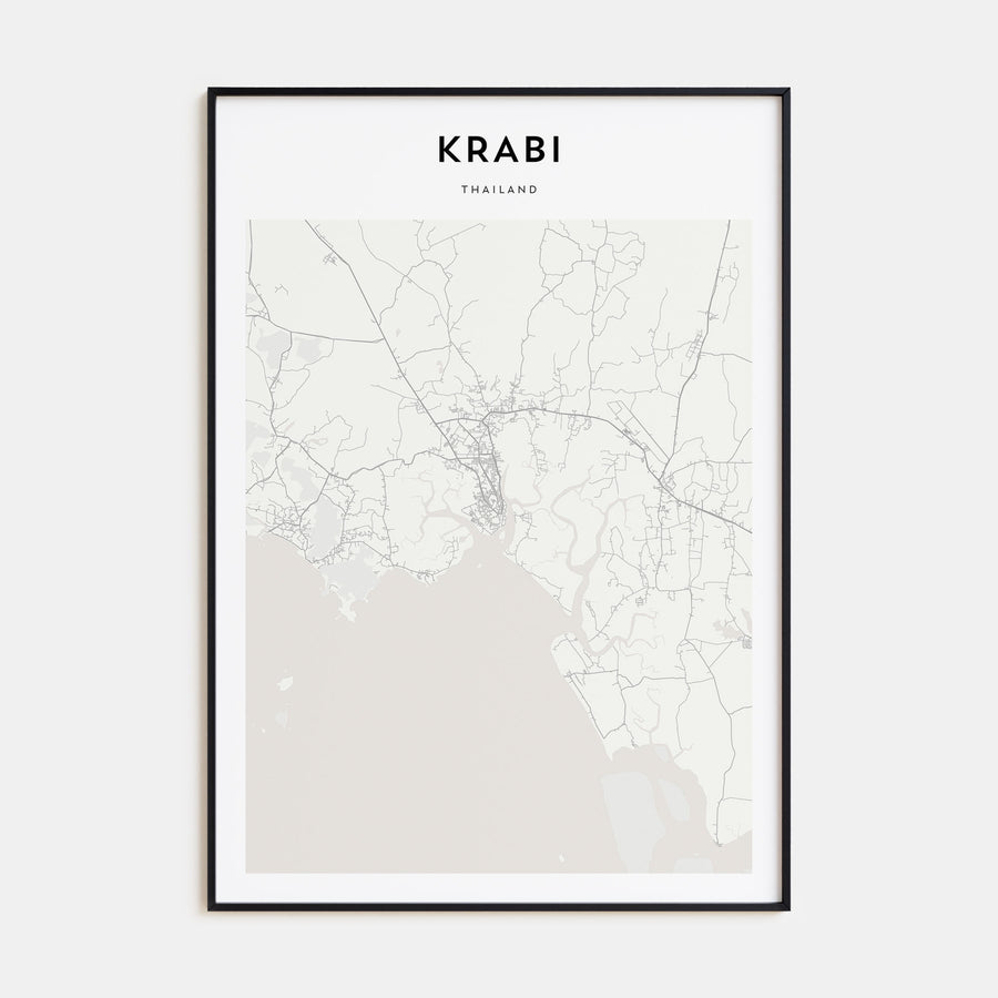 Krabi Map Portrait Poster