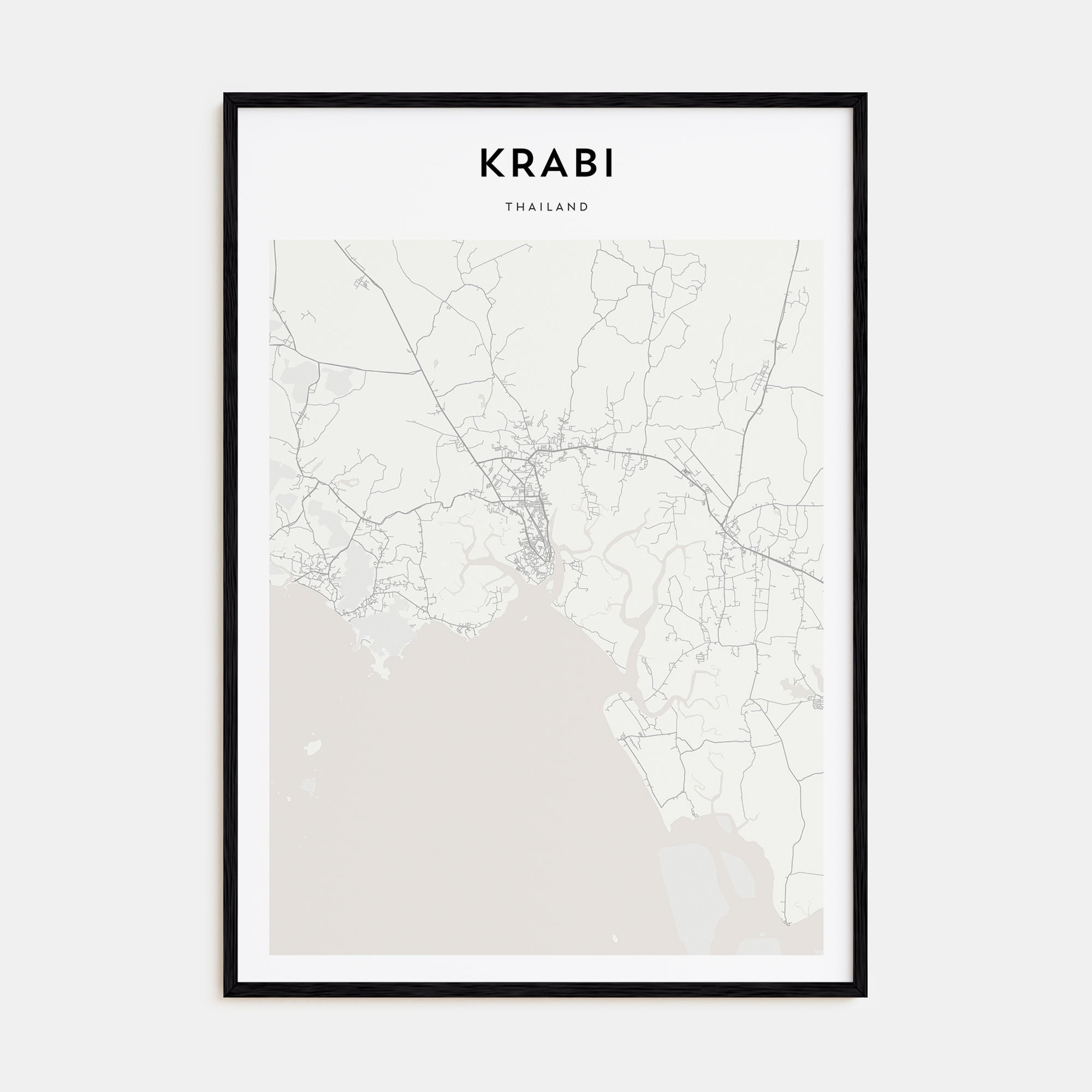 Krabi Map Portrait Poster