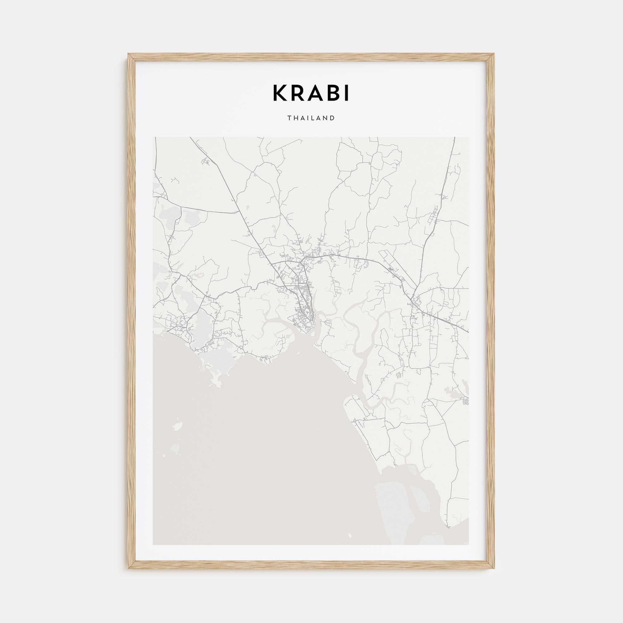 Krabi Map Portrait Poster