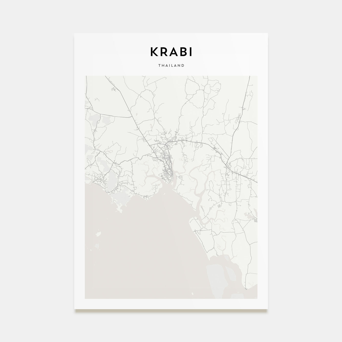 Krabi Map Portrait Poster