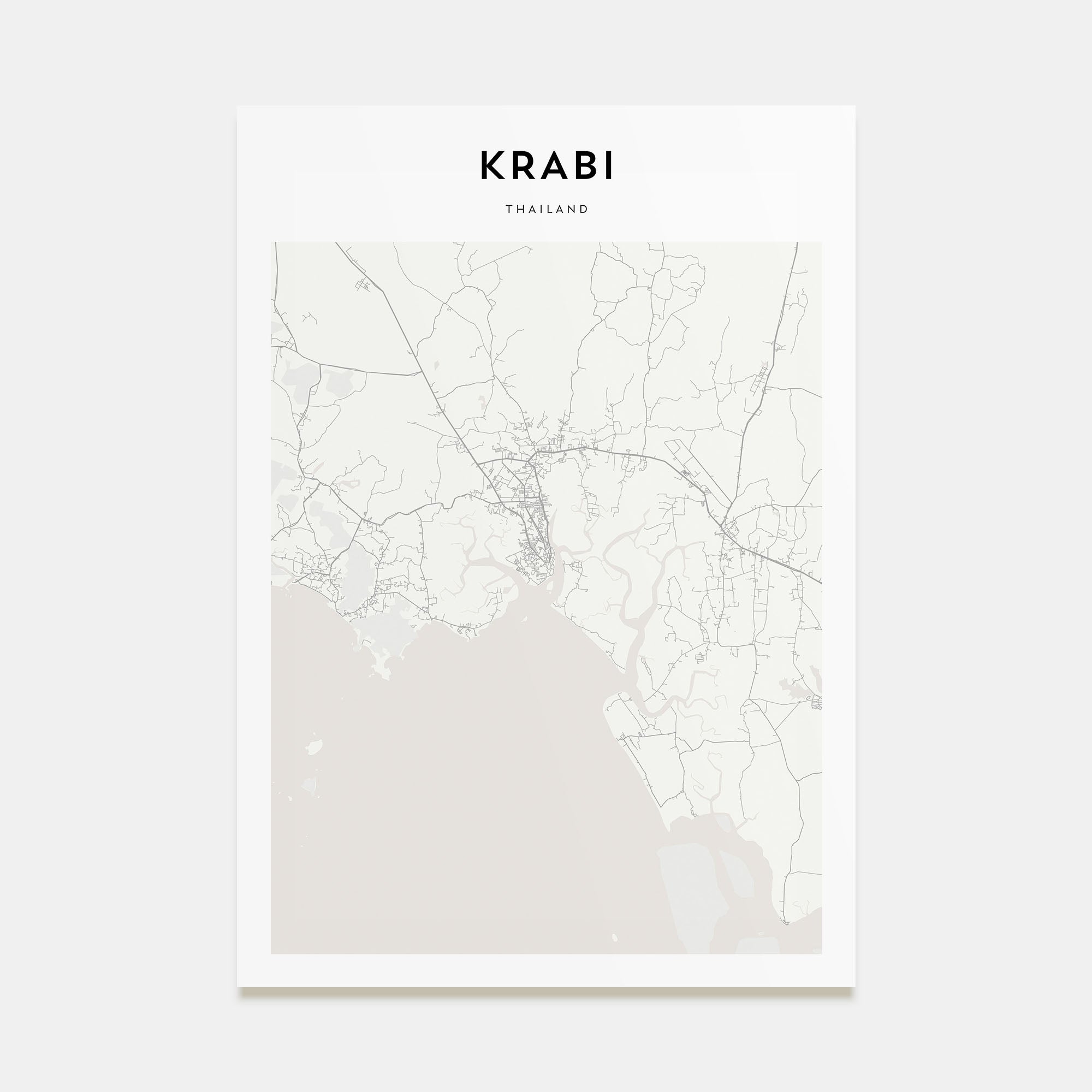 Krabi Map Portrait Poster