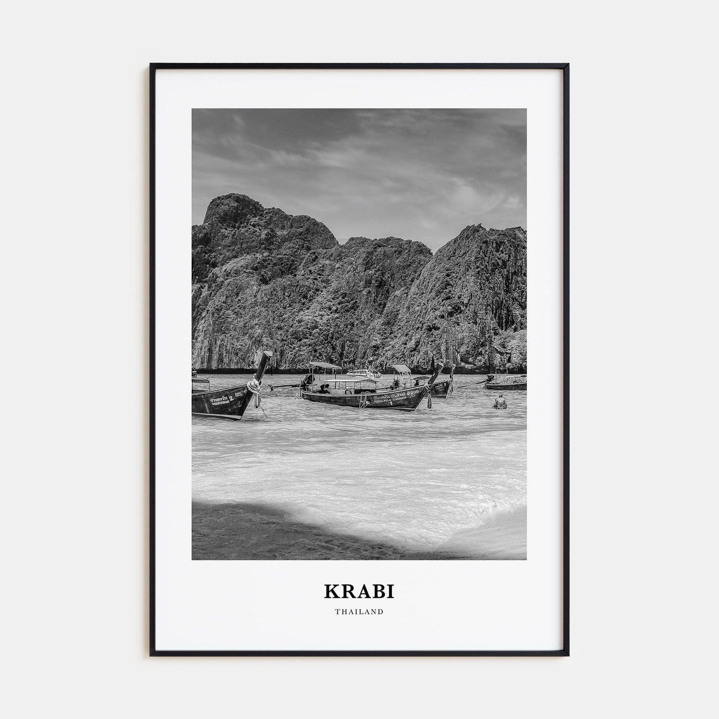 Krabi Portrait B&W Poster