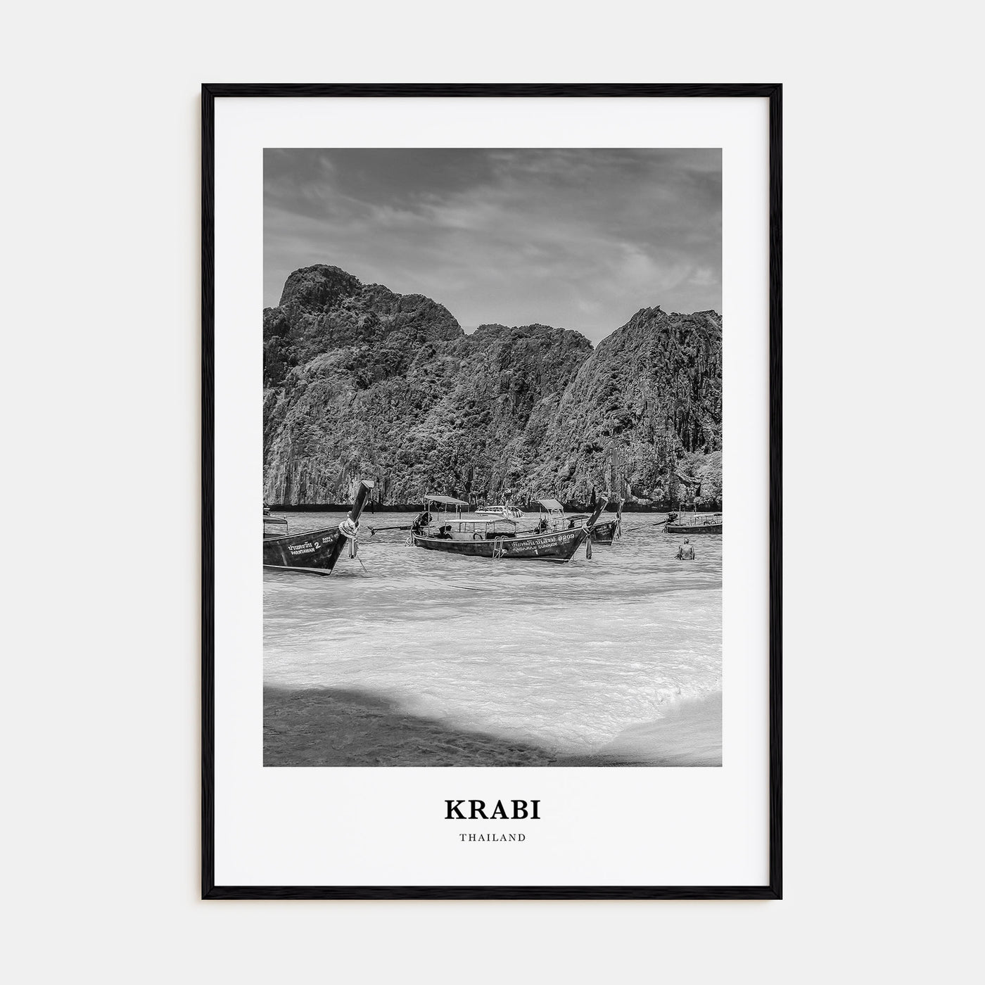 Krabi Portrait B&W Poster