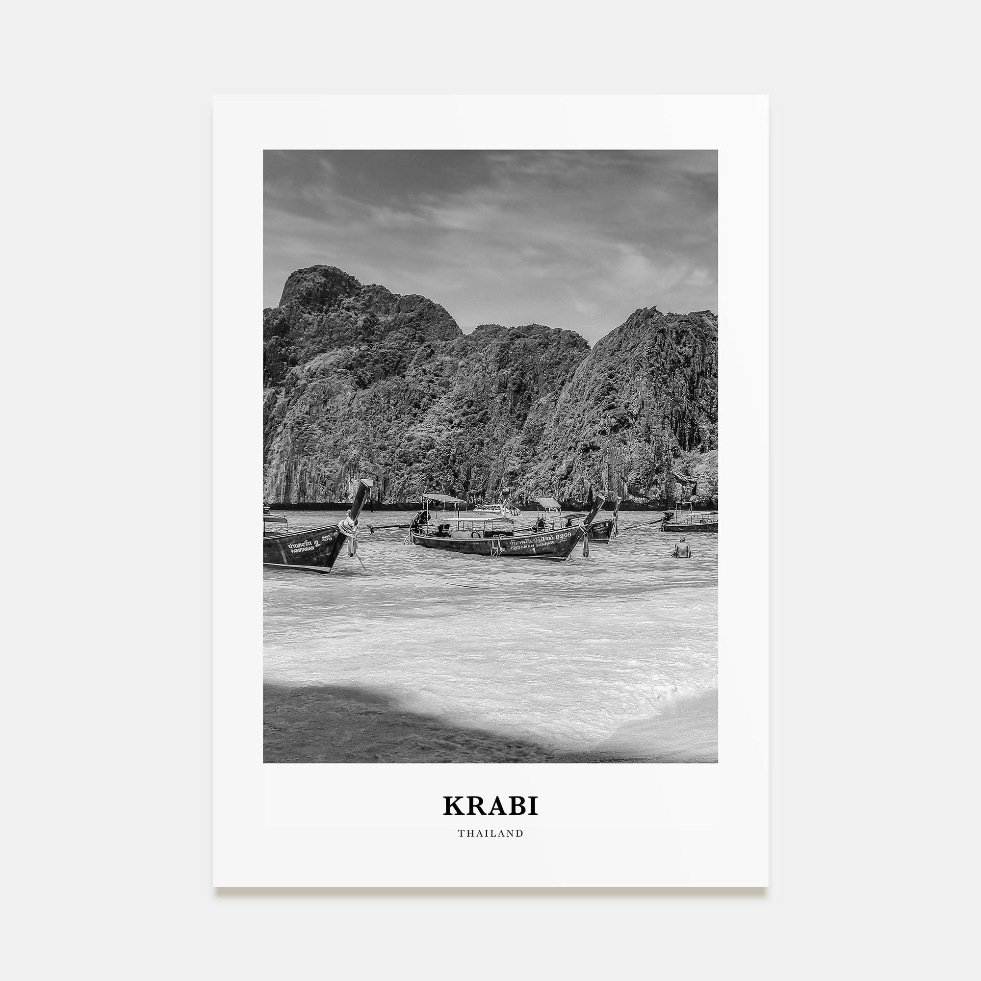 Krabi Portrait B&W Poster